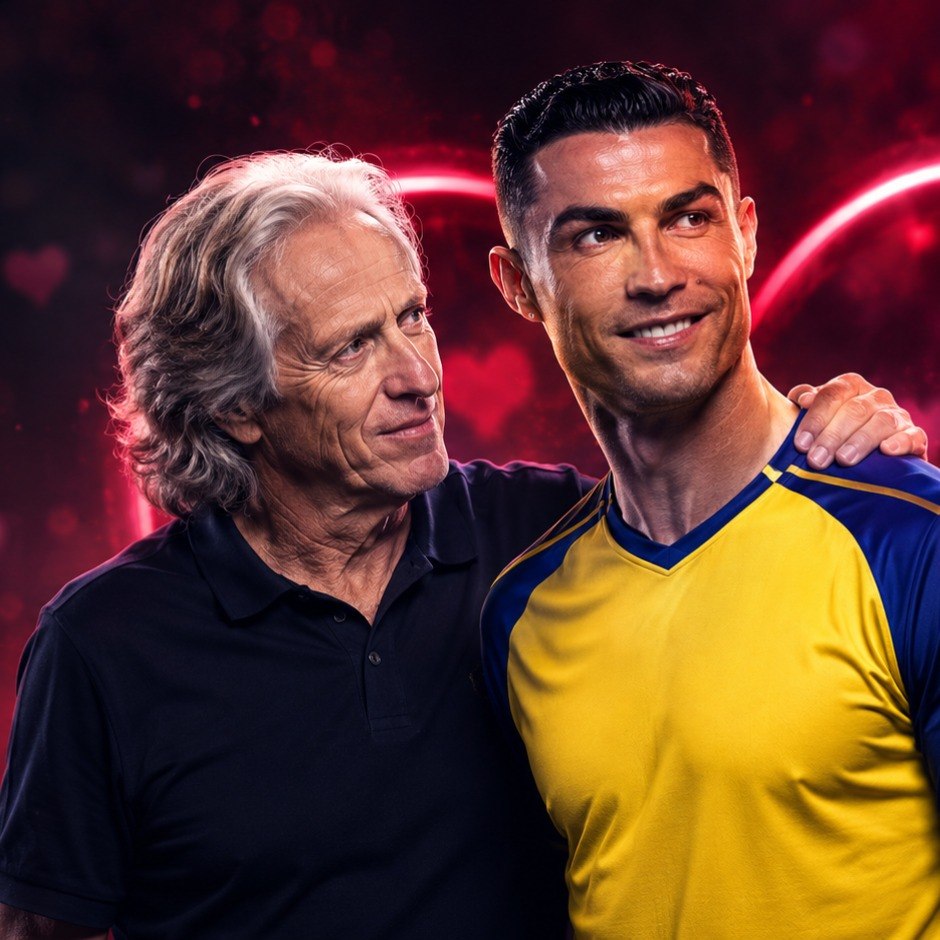 Jorge Jesus com Cristiano Ronaldo